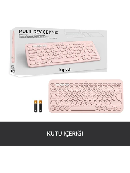 Logitech K380 920-010067 Pembe TKL Q Kablosuz Klavye - 3