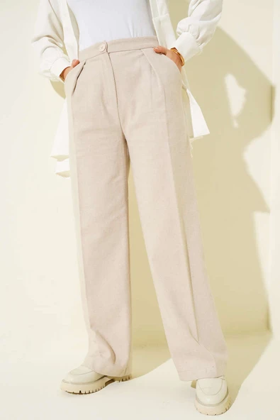 Palazzo Kaşe Pantolon Bej