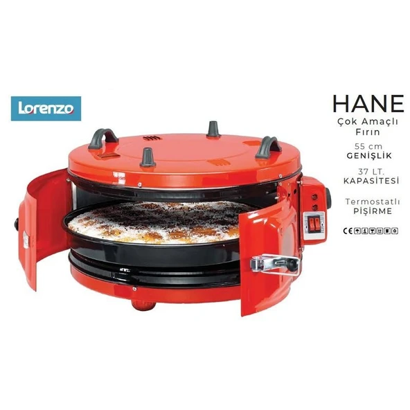 LORENZO HANE ÇOK AMAÇLI FIRIN MAT KIRMIZI