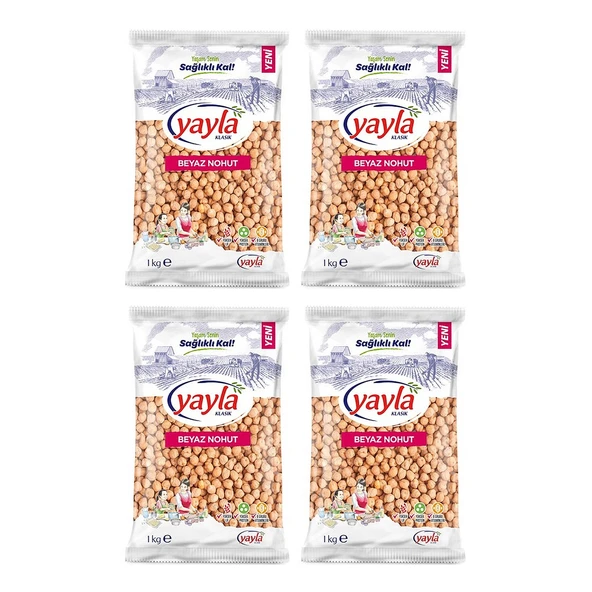 Yayla Bakliyat Beyaz Nohut 1 kg x 4 Adet ürün görseli 1