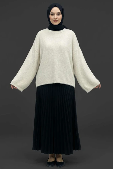 Bisiklet Yaka Basic Sakallı Kazak Taş - Resim 2