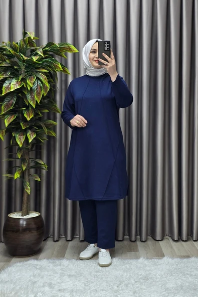 Kadın Tesettür Giyim Büyük Beden Nervürlü Spor İkili Takım ürün görseli 1