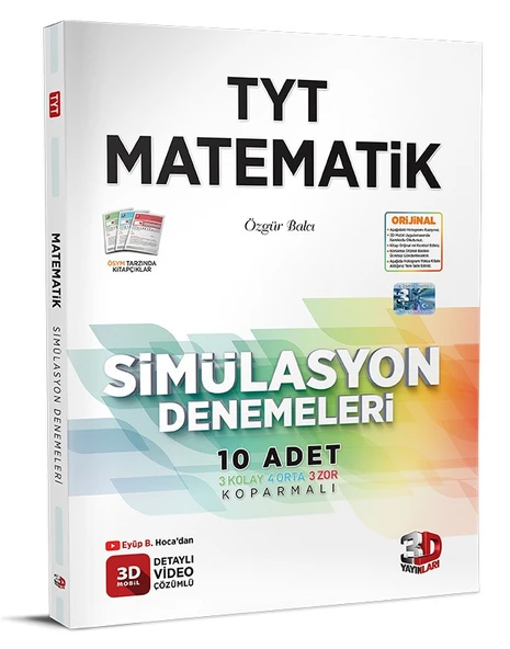 3D Yayınları Sınav Hazırlık TYT Matematik Simülasyon Denemeleri 2025 2026 Yeni Baskı Sezon ürün görseli