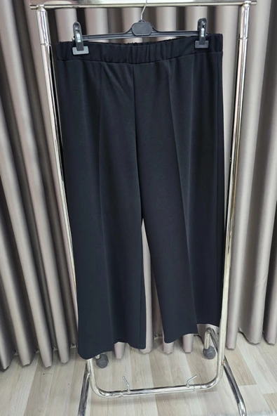 Kadın Giyim Büyük Beden Bol Paça Scuba Pantolon - Resim 6