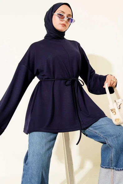 Bisiklet Yaka İp Kuşaklı Tunik Parlement ürün görseli
