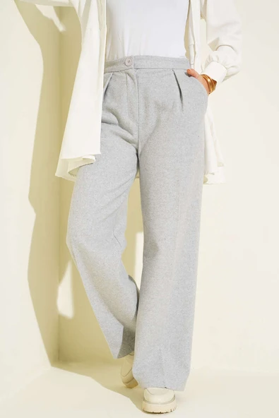 Palazzo Kaşe Pantolon Gri