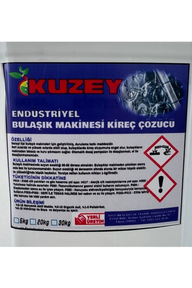 KUZEY KİMYA Endüstriyel Bulaşık Makinesi Kireç Sökücü - 5 KG - Resim 4