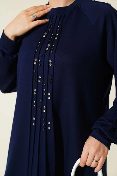 Taş Süslemeli Loyşa İkili Takım Lacivert - Resim 4