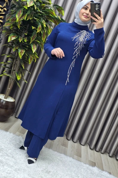 Kadın Tesettür Giyim Büyük Beden Gaye Abiye İkili Takım - Resim 3