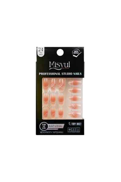 Misyul Takma Tırnak Tak Ve Çık, Sticker Yapıştırıcı, Portakal Çubuğu, Törpü Set ürün görseli