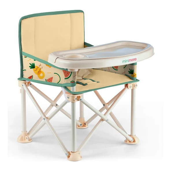 Plus 0-4 Yaş Portatif Katlanır Yükseltici Mama Sandalyesi Bebek Çocuk Kamp Sandalyesi 3 Farklı Renk Seçeneği - Resim 7
