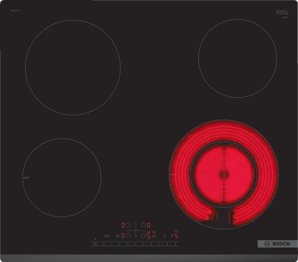 Bosch PKF631FP2E Siyah Seramik Elektrikli Ankastre Ocak