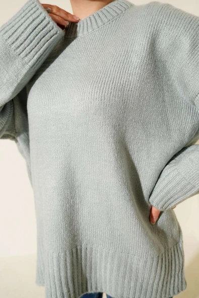 Basic Oversize Triko Tunik Mint - 4
