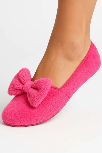 Kadın Kurdeleli Peluş Patik Fuşya ürün görseli 1