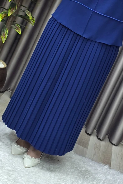 Kadın Tesettür Giyim Büyük Beden Krep Etekli Takım - Resim 6