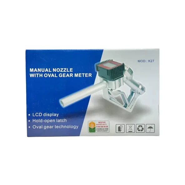Sayaçlı Manuel Akaryakıt Tabancası LCD Ekran-Tarımgaraj - Resim 3
