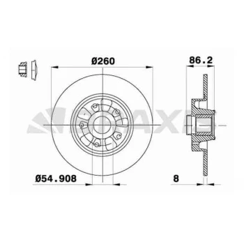 Renault Arka Fren Disk Aynası ( Rulmanlı ) Megane III 1.2 Tce / 1.4 Tce / 1.5 DCI / 1.6 DCI / 1.6 / 1.9 DCI - Braxıs Ad0244 ürün görseli