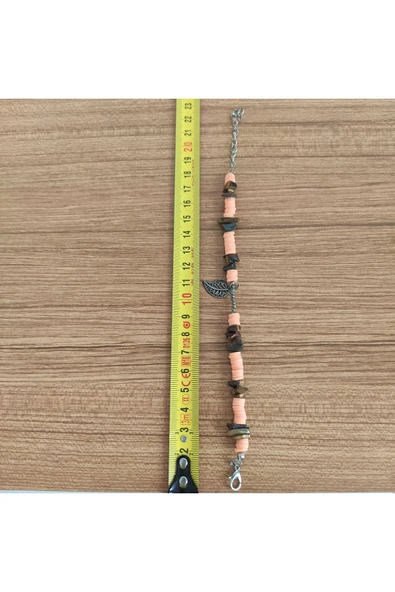 Kaplan Gözü Doğal Taş & Heishi Boncuklu Bileklik - **Çeşitli Ürünler İçin Mağzamızı Ziyaret edin** - Resim 3