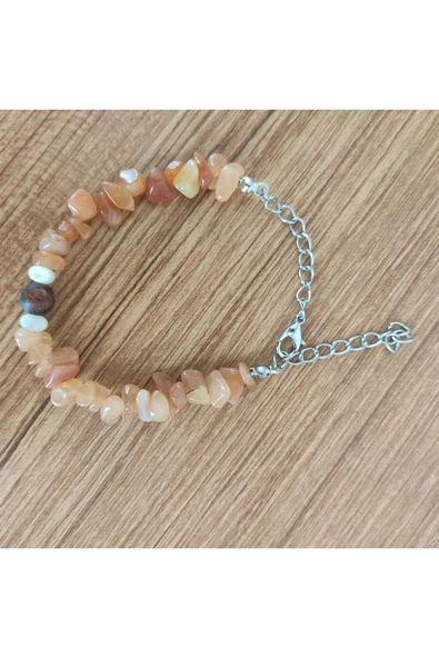 Turuncu Akik & Hindistan Akik Bileklik - 8483 - Resim 4