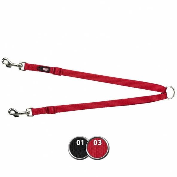 Trixie İki Köpek Gezdirme Tasması, XS-M:40-70cm Kırmızı ürün görseli