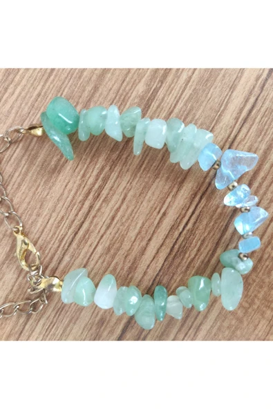 Aventurin & Akuamarin Doğal Taş Denge Bilekliği - 3030 ürün görseli