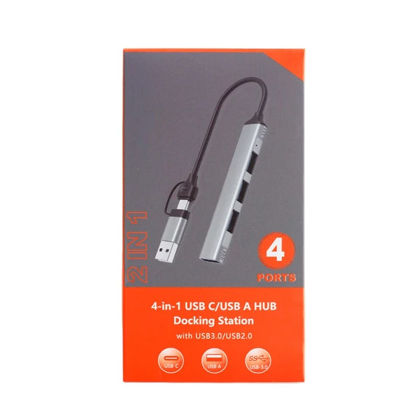 Technow Airsky 4 in 1 Type C-USB 3.0 4X Usb 3.0 Çoklayıcı Çevirici - Resim 2