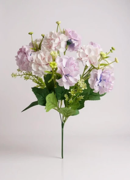 Yapay Çiçek Kartopu Krizantem Lila 5Dallı 10toplu Demet 30cm - Resim 2