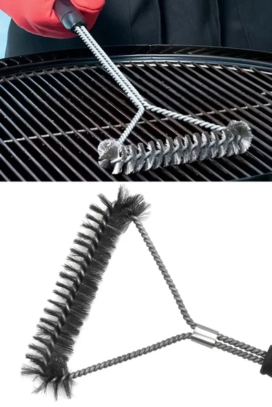 NACTUMU Premium Paslanmaz Çelik Barbekü Izgara Temizleme Fırçası Dayanıklı, Uzun Saplı Izgara Fırçası - Resim 3