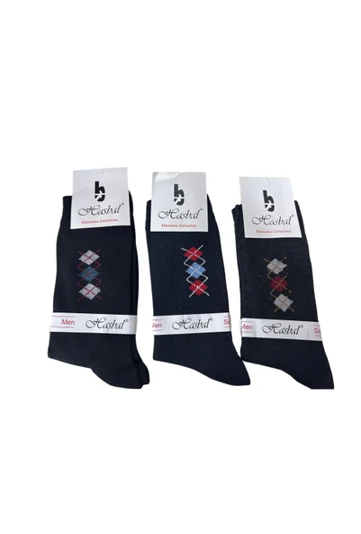 Hasbal Erkek Çorap Baklava Dilimi Desenli 12 Adet ürün görseli