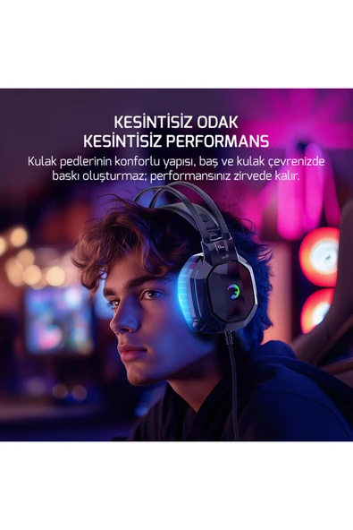 Gamepower Ryo Siyah 7.1 Surround Rainbow Gaming (Oyuncu) Kulaklık - Resim 3