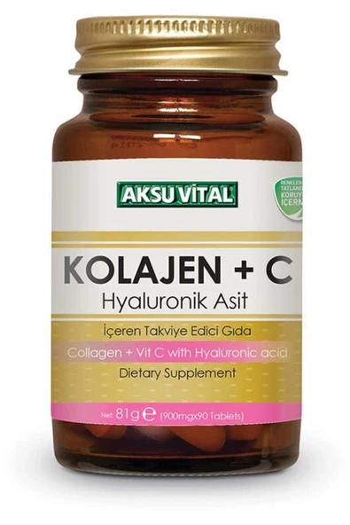 Kolajen + C Vitamini Hyaluronik Asit Aksuvital 900 Mg 90 Kapsül - Resim 2
