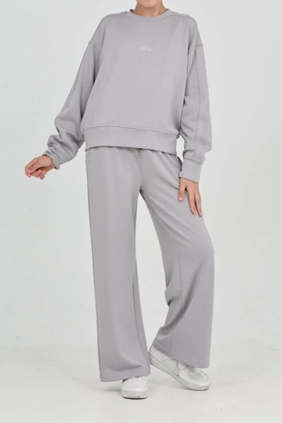 Kız Çocuk Oysho Kumaş Geniş Paçalı Alt- Üst Takım 12312 - Resim 12