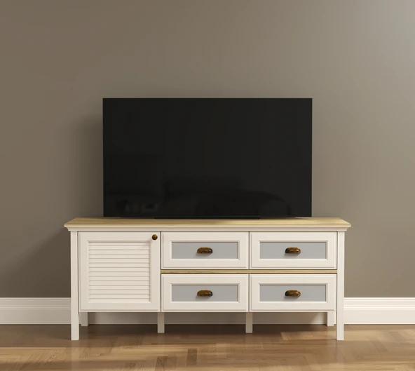 Hunerika Tavros Premium Tek kapak 4 Çekmece tv ünitesi- Minifiks - aytaşı/legnano - 2