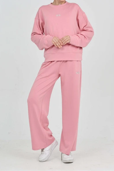 Kız Çocuk Oysho Kumaş Geniş Paçalı Alt- Üst Takım 12312 - Resim 7