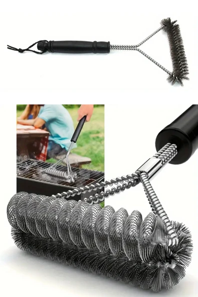 NACTUMU Premium Paslanmaz Çelik Barbekü Izgara Temizleme Fırçası Dayanıklı, Uzun Saplı Izgara Fırçası ürün görseli