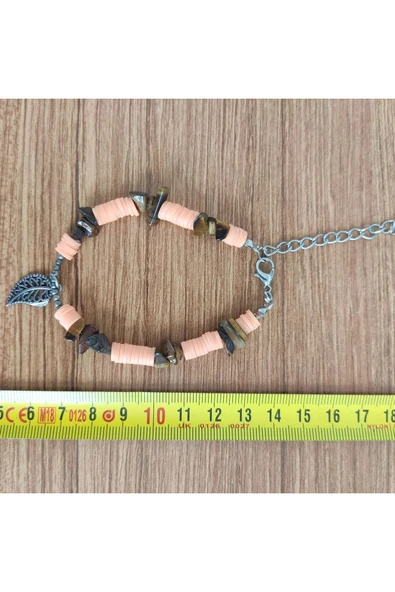 Kaplan Gözü Doğal Taş & Heishi Boncuklu Bileklik - **Çeşitli Ürünler İçin Mağzamızı Ziyaret edin** - Resim 4