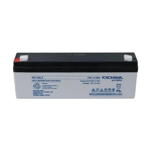 Yokohama Yh-122.3 12 Volt - 2.3 Amper Yatık Uzun Akü (176x61x33 Mm) - Resim 3