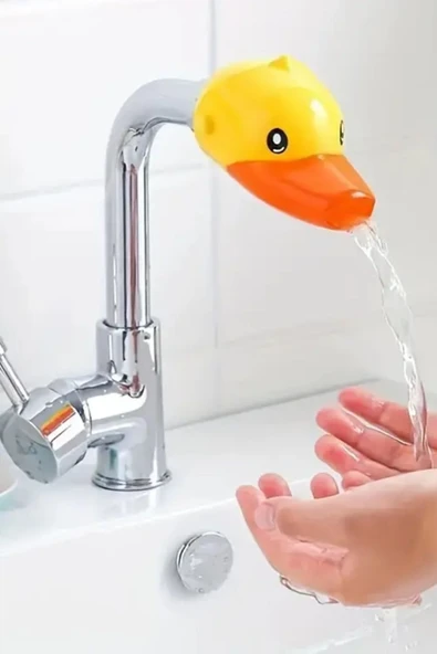 NACTUMU 2 Adet Çocuklar Için Eğitici Ve Güvenli Musluk Uzatıcı Genişletici Başlık Ördek ve Fil Figürlü - Resim 2