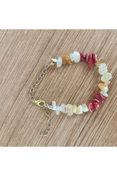Kırmızı Mercan Doğal Taş & Akik -Açık- Bileklik - 4874 - Resim 4