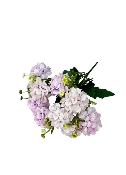 Yapay Çiçek Kartopu Krizantem Lila 5Dallı 10toplu Demet 30cm - Resim 4