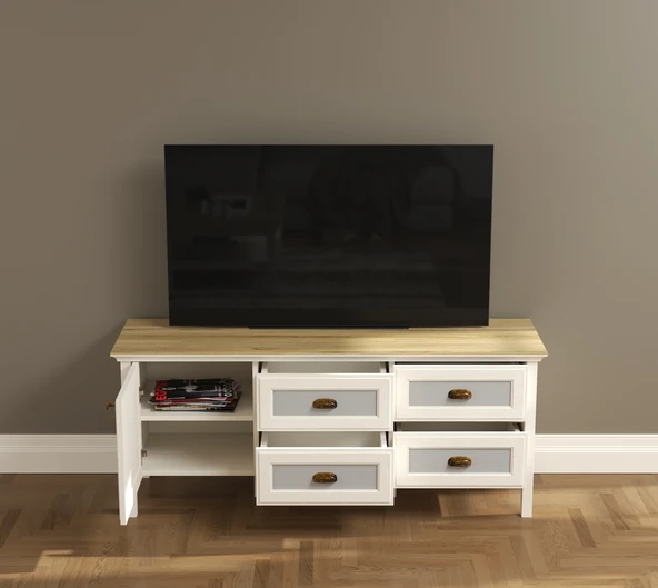 Hunerika Tavros Premium Tek kapak 4 Çekmece tv ünitesi- Minifiks - aytaşı/legnano - 3