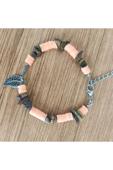 Kaplan Gözü Doğal Taş & Heishi Boncuklu Bileklik - **Çeşitli Ürünler İçin Mağzamızı Ziyaret edin** ürün görseli