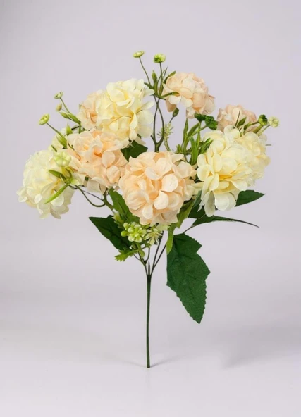 Yapay Çiçek Kartopu Krizantem Yavruağzı 5Dallı 10toplu Demet 30cm - Resim 2