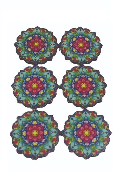 6 Adet Ahşap Desenli Bardak Altlığı Tabanı Eva Kupa Bardak Fincan Altlığı