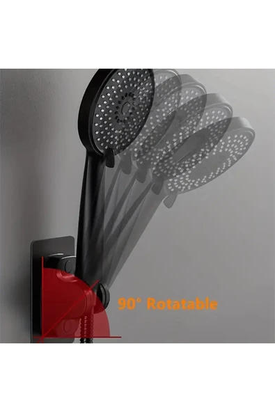 NACTUMU Ayarlanabilir Kendinden Yapışkanlı Duş Başlığı Tutucu Duvara Monte, Matkap Gerektirmez - Resim 3