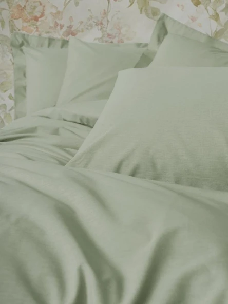 Cotton Box Plain Çift Kişilik Nevresim Takımı Plain Adaçayı - Resim 2