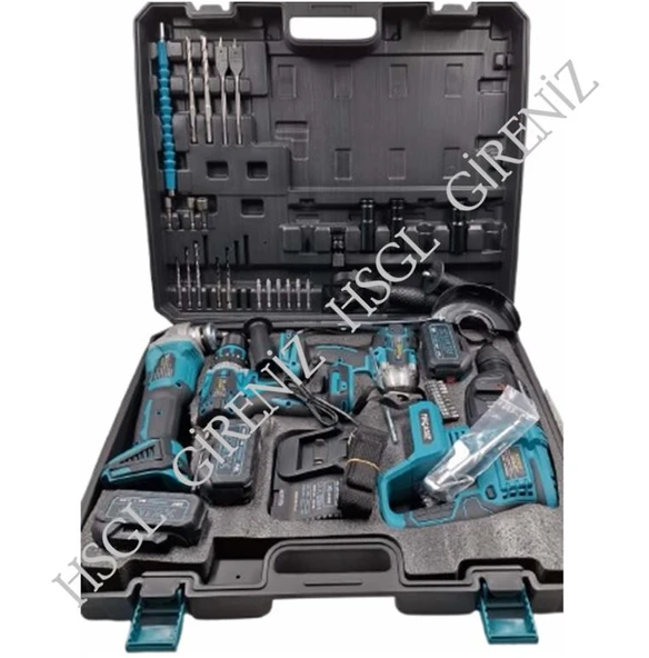 Hsgl HKT-900 4’lü Akülü Şarjlı Set Somun Sıkma, Spiral, Hilti ve Matkap (4 Adet Akülü El Aleti Seti) - 2
