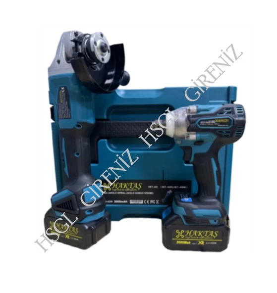 HSGL HKT 602 2’li Akülü Set Somun Sıkma Spiral Avuç Taşlama 58Vs 3000Mah 2 Akü + Şarj Cihazı Dahil)