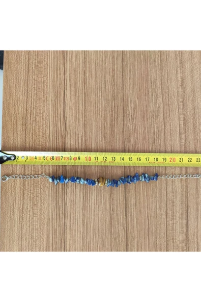 Lapis Lazuli & Kaplan Gözü Taşı El Yapımı Bileklik - 6033 - Resim 2