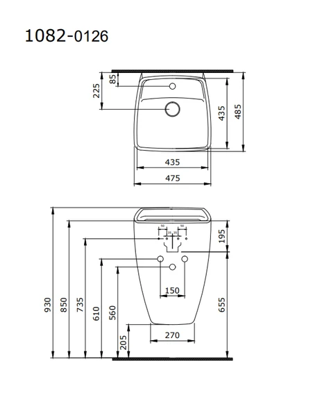 Bocchi Firenze Asma Monoblok Lavabo Mat Beyaz 1082-002-0126 - Resim 2